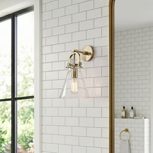 Foundry Glass Funnel 8" One Light Sconce, Champagne Bronze