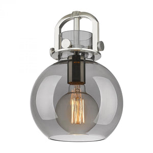 Foundry Glass Globe 8" One Light Sconce, Brushed Satin Nickel