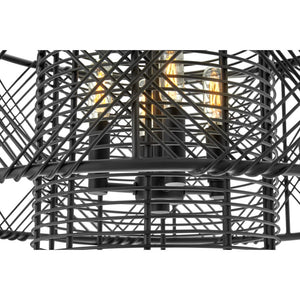 Nikko 20" Four Lights Large Convertible Pendant, Black