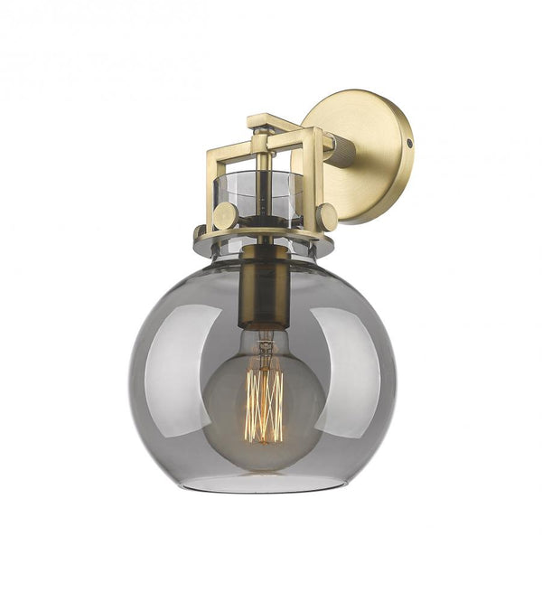 Foundry Glass Globe 8" One Light Sconce, Brushed Brass