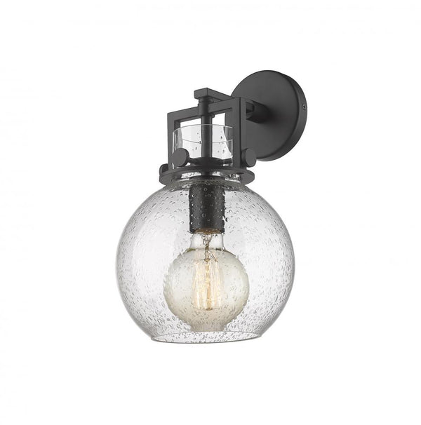 Foundry Glass Globe 8" One Light Sconce, Matte Black