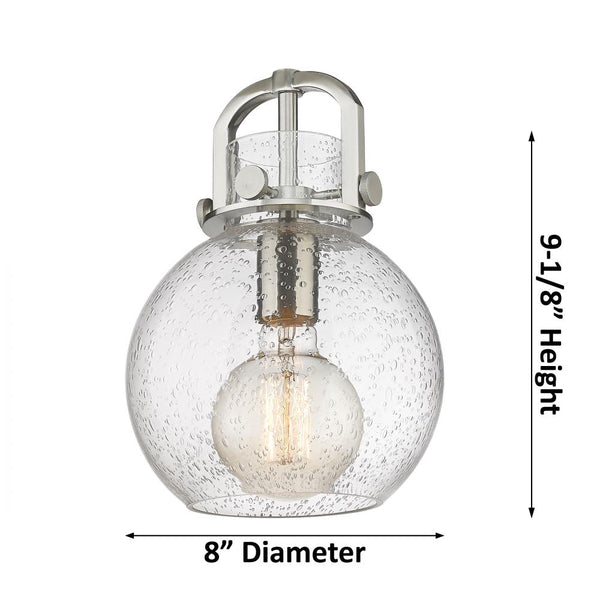 Foundry Glass Globe 8" One Light Sconce, Champagne Bronze