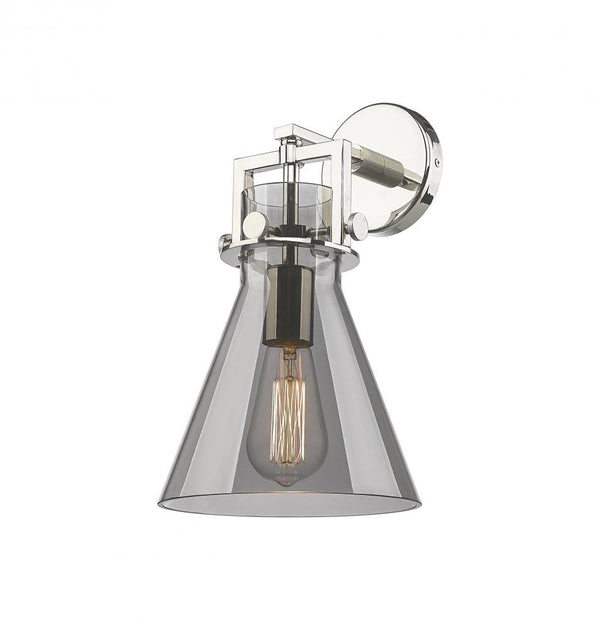 Foundry Glass Funnel 8" One Light Sconce, Polished Nickel