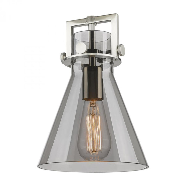 Foundry Glass Funnel 8" One Light Sconce, Polished Nickel