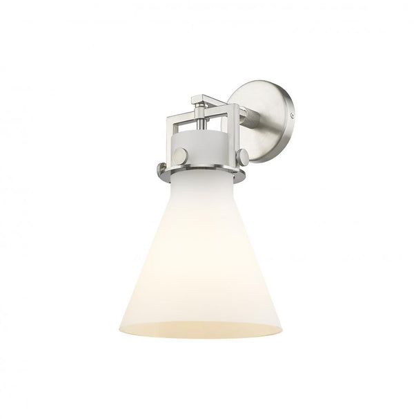 Foundry Glass Funnel 8" One Light Sconce, Satin Nickel
