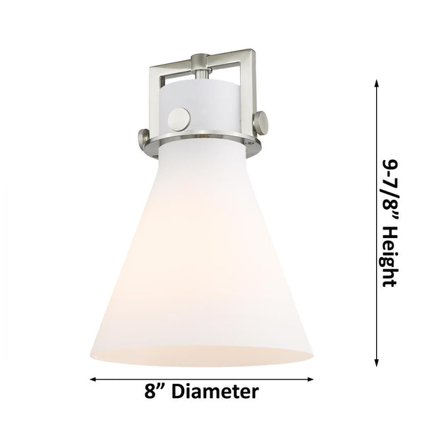 Foundry Glass Funnel 8" One Light Sconce, Satin Nickel