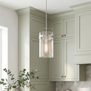 Marvelle 8" One Light Pendant, Satin Nickel