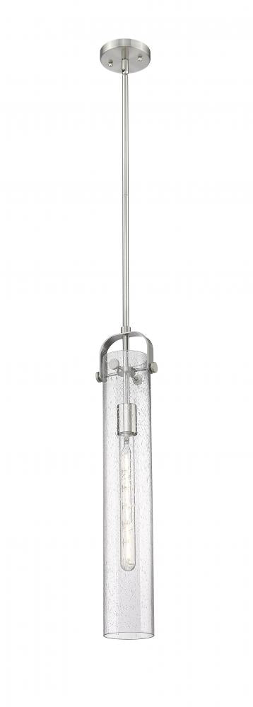 Marvelle 5" One Light Pendant, Satin Nickel / Seedy Shade