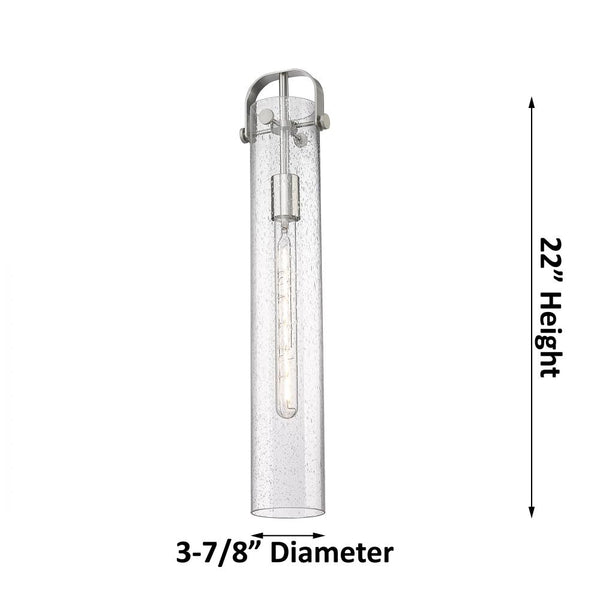 Marvelle 5" One Light Pendant, Satin Nickel / Seedy Shade