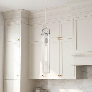 Marvelle 5" One Light Pendant, Satin Nickel / Seedy Shade