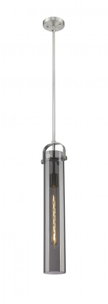 Marvelle 5" One Light Pendant, Satin Nickel / Light Smoke Shade