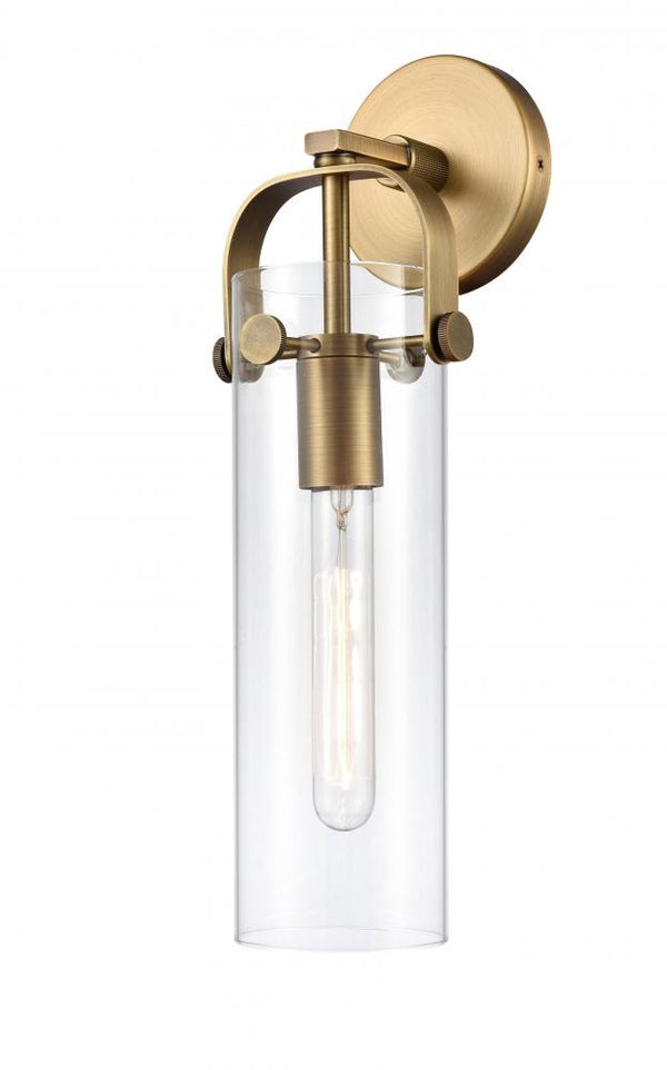 Marvelle 4" One Light Sconce, Brushed Brass / Clear Shade