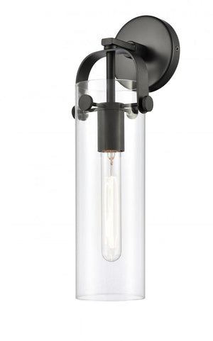 Marvelle 4" One Light Sconce, Matte Black / Clear Shade