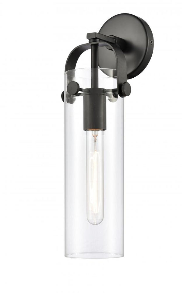 Marvelle 4" One Light Sconce, Matte Black / Clear Shade