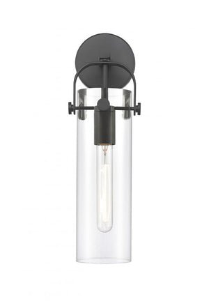 Marvelle 4" One Light Sconce, Matte Black / Clear Shade