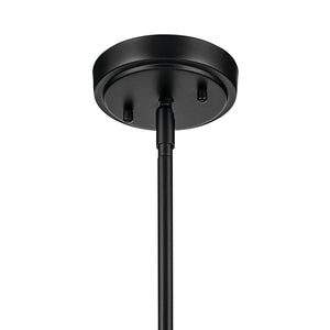 Vance 14" One Light Pendant, Clear Seeded Glass / Black