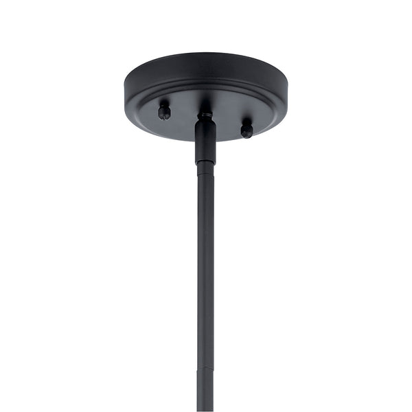 Vance 14" One Light Pendant, Clear Glass / Black