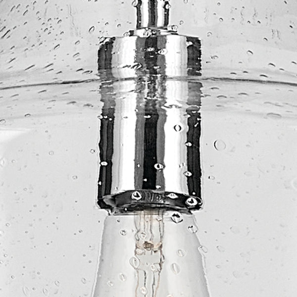 Vance 14" One Light Pendant, Clear Seeded Glass / Chrome