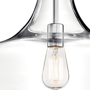 Vance 14" One Light Pendant, Clear Glass / Chrome