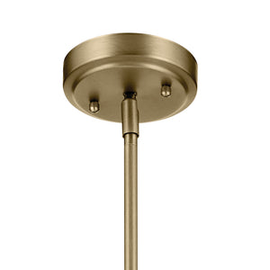 Vance 14" One Light Pendant, Clear Seeded Glass / Natural Brass