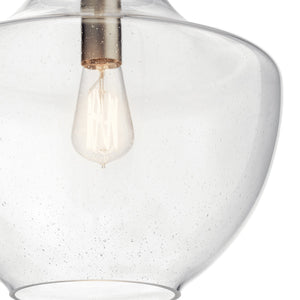 Vance 14" One Light Pendant, Clear Seeded Glass / Brushed Nickel