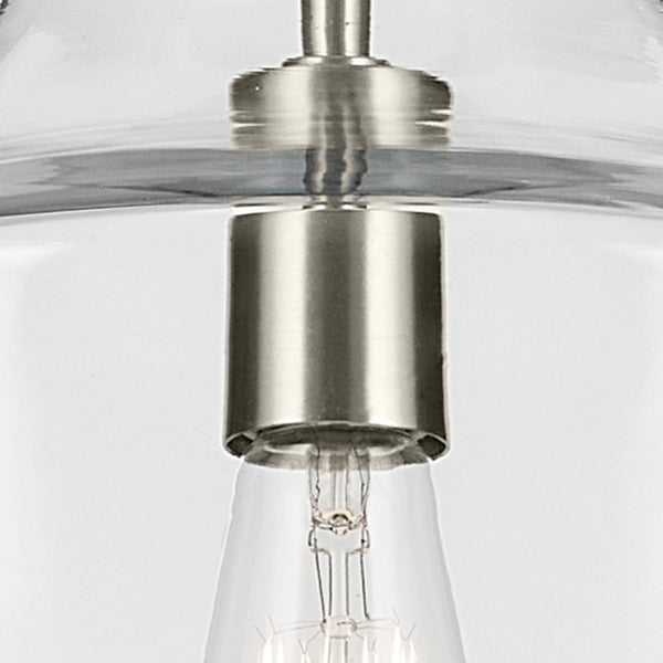 Vance 14" One Light Pendant, Clear Glass / Brushed Nickel