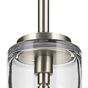 Vance 14" One Light Pendant, Clear Glass / Brushed Nickel