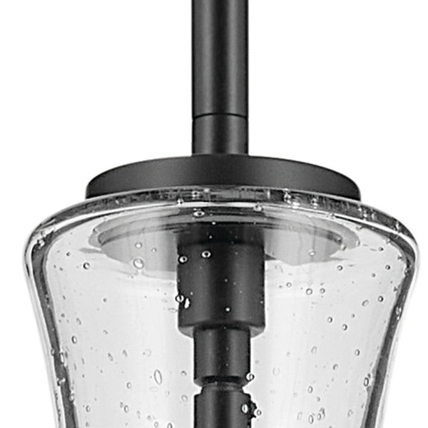 Vance 9" One Light Pendant, Clear Seeded Glass / Black