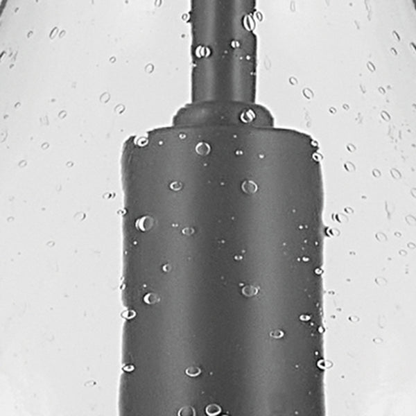 Vance 9" One Light Pendant, Clear Seeded Glass / Black
