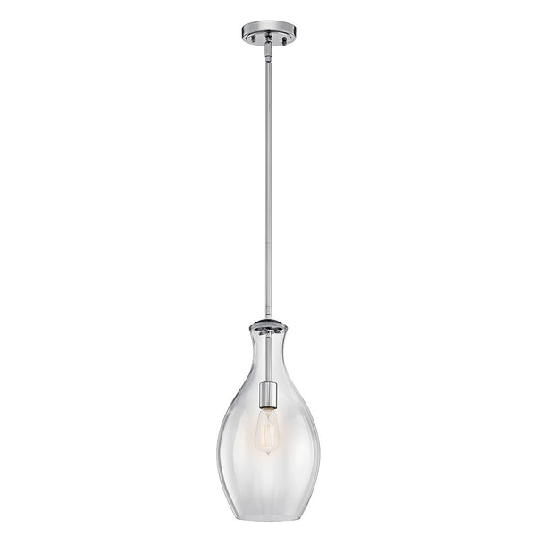 Vance 9" One Light Pendant, Clear Glass / Chrome