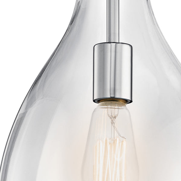 Vance 9" One Light Pendant, Clear Glass / Chrome