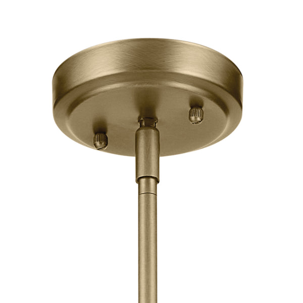 Vance 9" One Light Pendant, Clear Seeded Glass / Natural Brass