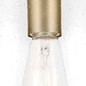 Vance 9" One Light Pendant, Clear Seeded Glass / Natural Brass