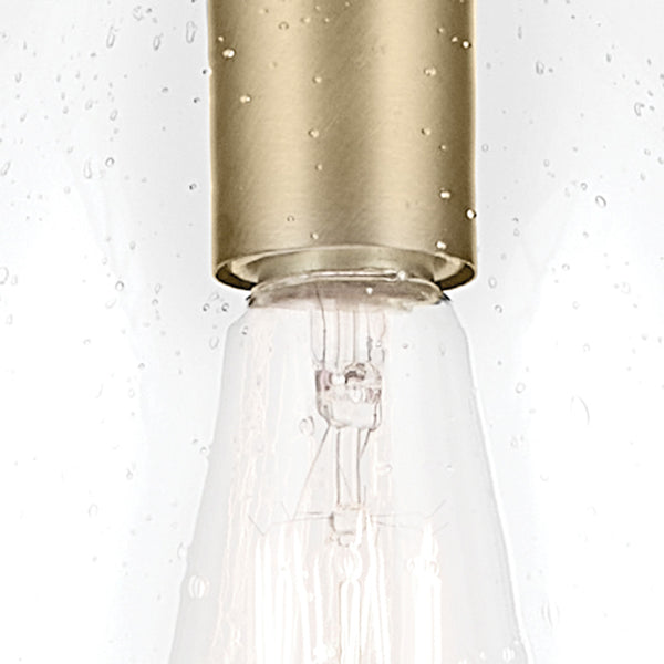 Vance 9" One Light Pendant, Clear Seeded Glass / Natural Brass