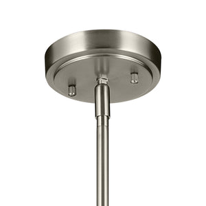 Vance 9" One Light Pendant, Clear Seeded Glass / Brushed Nickel