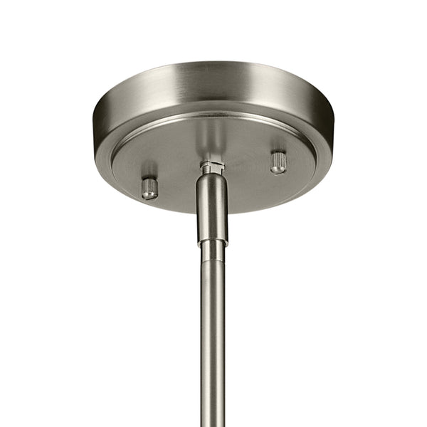 Vance 9" One Light Pendant, Clear Seeded Glass / Brushed Nickel