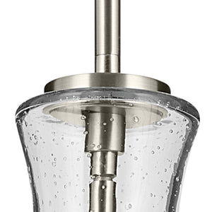 Vance 9" One Light Pendant, Clear Seeded Glass / Brushed Nickel