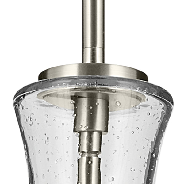 Vance 9" One Light Pendant, Clear Seeded Glass / Brushed Nickel
