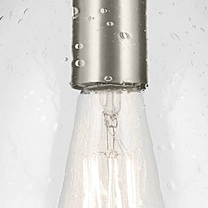 Vance 9" One Light Pendant, Clear Seeded Glass / Brushed Nickel