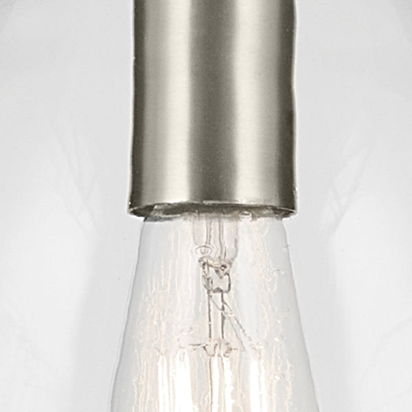 Vance 9" One Light Pendant, Clear Glass / Brushed Nickel