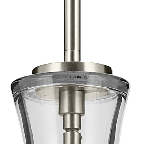 Vance 9" One Light Pendant, Clear Glass / Brushed Nickel