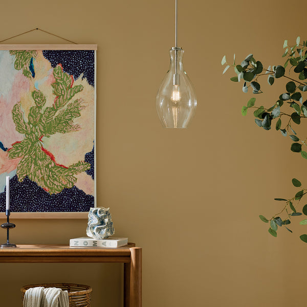 Vance 9" One Light Pendant, Clear Glass / Brushed Nickel