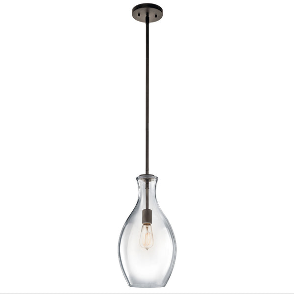 Vance 9" One Light Pendant, Clear Glass / Olde Bronze