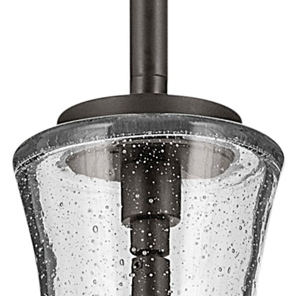 Vance 9" One Light Pendant, Clear Seeded Glass / Olde Bronze