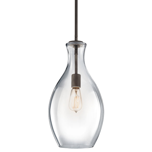 Vance 9" One Light Pendant, Clear Glass / Olde Bronze