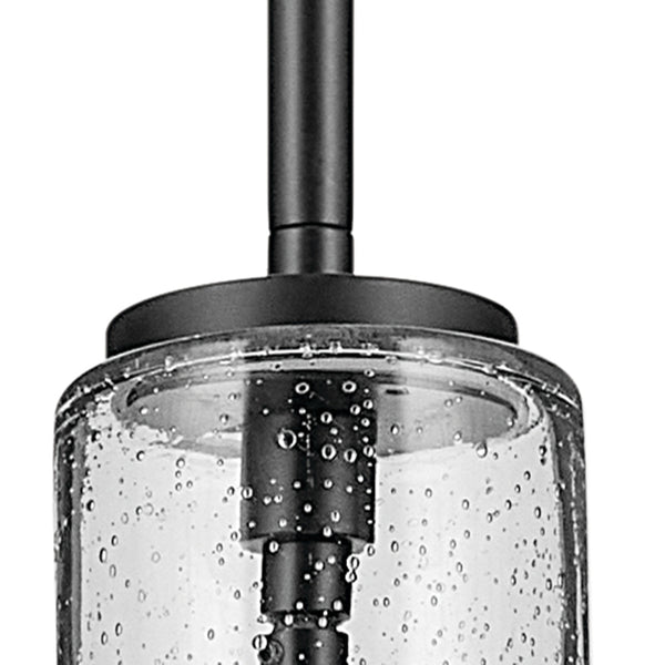 Vance 10" One Light Pendant, Clear Seeded Glass / Black
