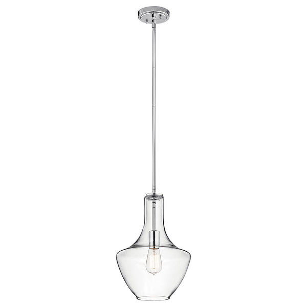 Vance 10" One Light Pendant, Clear Glass / Chrome