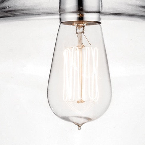 Vance 10" One Light Pendant, Clear Glass / Chrome