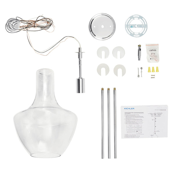 Vance 10" One Light Pendant, Clear Glass / Chrome