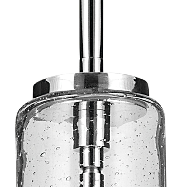 Vance 10" One Light Pendant, Clear Seeded Glass / Chrome